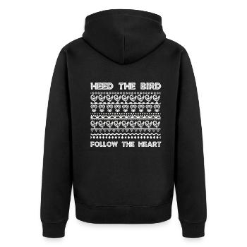 Sankofa-Symbol Adinkra Ghana Schwarz - Unisex Premium Bio Zip Hoodie - Schwarz - Hinten - Nico (187cm)