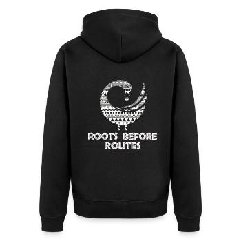 Symbole Sankofa Adinkra Ghana Noir - Veste à capuche bio Premium Unisexe - noir - Dos - Nico (187cm)