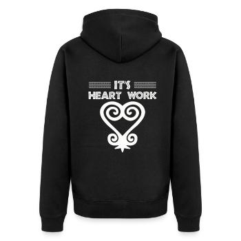 Symbole Sankofa Adinkra Ghana Noir - Veste à capuche bio Premium Unisexe - noir - Dos - Nico (187cm)