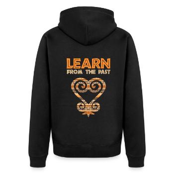 Symbole Sankofa Adinkra Ghana Noir - Veste à capuche bio Premium Unisexe - noir - Dos - Nico (187cm)