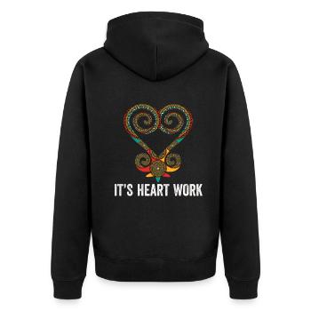 Symbole Sankofa Adinkra Ghana Noir - Veste à capuche bio Premium Unisexe - noir - Dos - Nico (187cm)