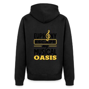 Emotional Zen Escape Relaxation Focus Music Lover - Unisex Premium Organic Zip Hoodie - black - Back - Nico (187cm)