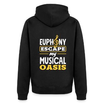 Émotionnel Zen Évasion Relaxation Focus Mélomane - Veste à capuche bio Premium Unisexe - noir - Dos - Nico (187cm)