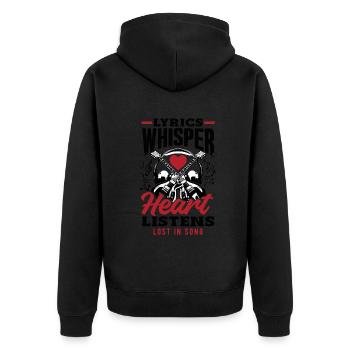 Emotional Zen Escape Relaxation Focus Music Lover - Unisex Premium Organic Zip Hoodie - black - Back - Nico (187cm)