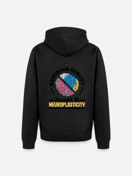 Unlock Your Brain's Potential Neuroplasticity - Unisex Premium Organic Zip Hoodie - black