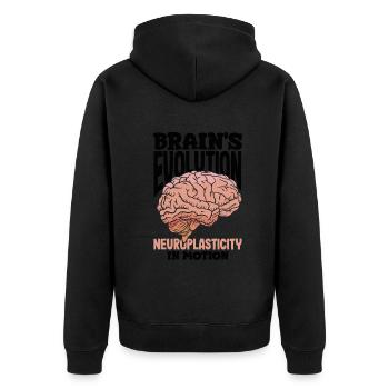 Unlock Your Brain's Potential Neuroplasticity - Unisex Premium Bio Zip Hoodie - Schwarz - Hinten - Nico (187cm)