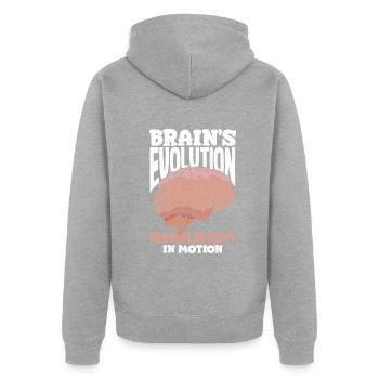 Unlock Your Brain's Potential Neuroplasticity - Unisex Premium Bio Zip Hoodie - Grau meliert - Hinten - Nico (187cm)
