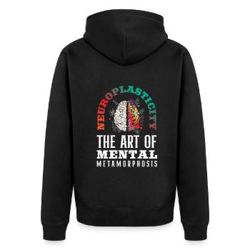 Unlock Your Brain's Potential Neuroplasticity - Unisex Premium Bio Zip Hoodie - Schwarz - Hinten - Nico (187cm)