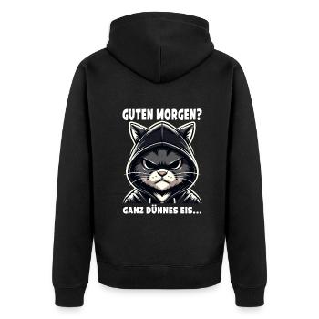 Bonjour? Glace très mince Sarcastique - Veste à capuche bio Premium Unisexe - noir - Dos - Nico (187cm)