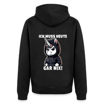 Je n’ai rien de sarcastique aujourd’hui - Veste à capuche bio Premium Unisexe - noir - Dos - Nico (187cm)