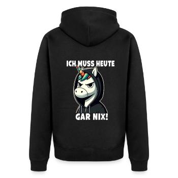 Je n’ai rien de sarcastique aujourd’hui - Veste à capuche bio Premium Unisexe - noir - Dos - Nico (187cm)