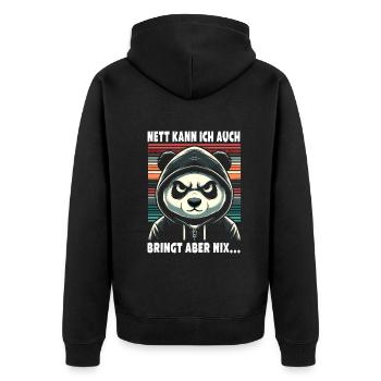 Sympa, je peux aussi être un amoureux sarcastique des pandas - Veste à capuche bio Premium Unisexe - noir - Dos - Nico (187cm)