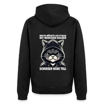 Bousculer serait un grand amoureux des chats sarcastiques - Veste à capuche bio Premium Unisexe - noir - Dos - Nico (187cm)