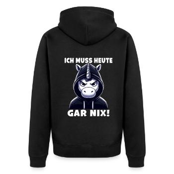 Je n’ai rien de sarcastique aujourd’hui - Veste à capuche bio Premium Unisexe - noir - Dos - Nico (187cm)
