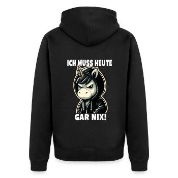 Je n’ai rien de sarcastique aujourd’hui - Veste à capuche bio Premium Unisexe - noir - Dos - Nico (187cm)