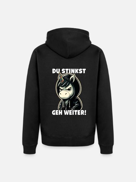 You stink Go on Sarcastic - Unisex Premium Organic Zip Hoodie - black