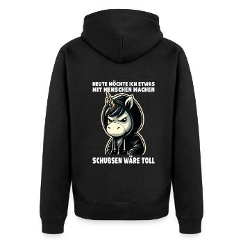 Bousculer serait un grand amateur de licorne sarcastique - Veste à capuche bio Premium Unisexe - noir - Dos - Nico (187cm)