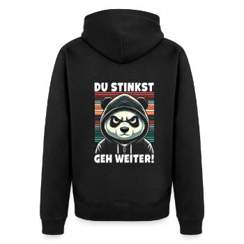 Tu pues Allez-y ! Sarcastique - Veste à capuche bio Premium Unisexe - noir - Dos - Nico (187cm)