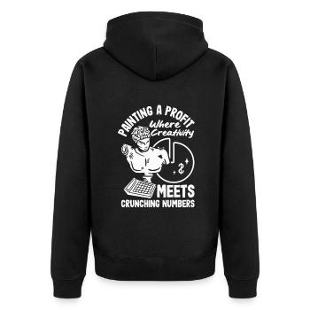 Painting A Profit Creativity Meets Numbers Artist - Unisex Premium Bio Zip Hoodie - Schwarz - Hinten - Nico (187cm)