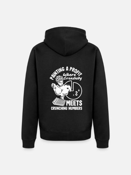 Painting A Profit Creativity Meets Numbers Artist - Unisex Premium Organic Zip Hoodie - black