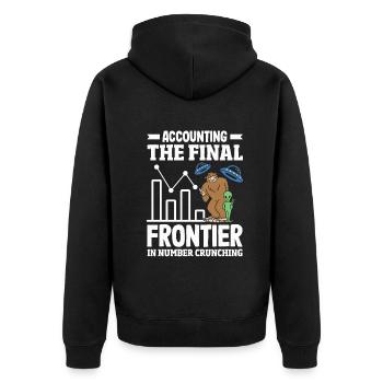 Accounting The Final Frontier In Number Crunching - Unisex Premium Organic Zip Hoodie - black - Back - Nico (187cm)