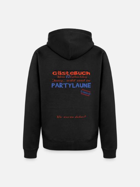 17th Birthday Girl & Boy Guestbook - Unisex Premium Organic Zip Hoodie -
