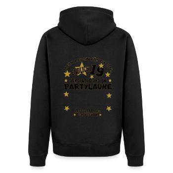 19th Birthday Girl & Boy Guestbook - Unisex Premium Organic Zip Hoodie - black - Back - Nico (187cm)