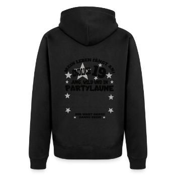 19th Birthday Girl & Boy Guestbook - Unisex Premium Organic Zip Hoodie - black - Back - Nico (187cm)