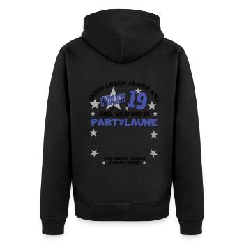 19th Birthday Girl & Boy Guestbook - Unisex Premium Organic Zip Hoodie - black - Back - Nico (187cm)