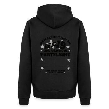 Livre d’or fille et garçon 19e anniversaire - Veste à capuche bio Premium Unisexe - noir - Dos - Nico (187cm)