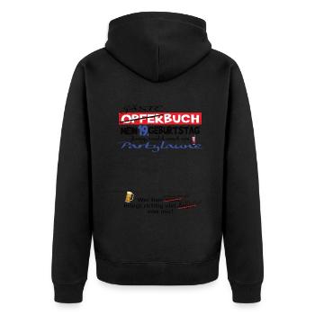 Livre d’or fille et garçon 19e anniversaire - Veste à capuche bio Premium Unisexe - noir - Dos - Nico (187cm)