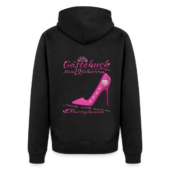Livre d’or 19e anniversaire homme et femme - Veste à capuche bio Premium Unisexe - noir - Dos - Nico (187cm)