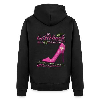 Livre d’or 19e anniversaire homme et femme - Veste à capuche bio Premium Unisexe - noir - Dos - Nico (187cm)