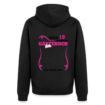 Livre d’or 19e anniversaire homme et femme - Veste à capuche bio Premium Unisexe - noir - Dos - Nico (187cm)