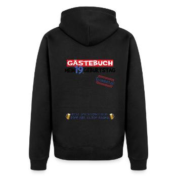 Livre d’or 19e anniversaire homme et femme - Veste à capuche bio Premium Unisexe - noir - Dos - Nico (187cm)