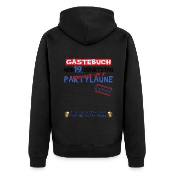 Livre d’or 19e anniversaire homme et femme - Veste à capuche bio Premium Unisexe - noir - Dos - Nico (187cm)