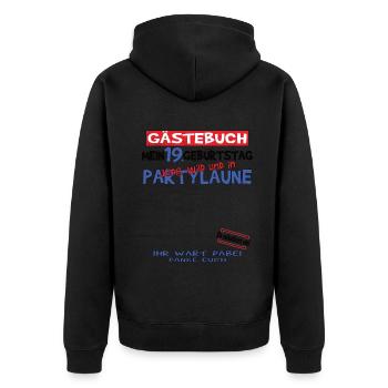 Livre d’or 19e anniversaire homme et femme - Veste à capuche bio Premium Unisexe - noir - Dos - Nico (187cm)