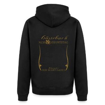 Livre d’or 19e anniversaire homme et femme - Veste à capuche bio Premium Unisexe - noir - Dos - Nico (187cm)