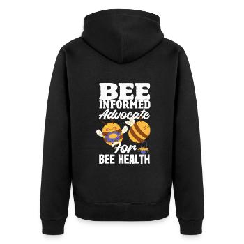 Beekeeper Heartbeat Honeycomb Love Pollination - Unisex Premium Organic Zip Hoodie - black - Back - Nico (187cm)