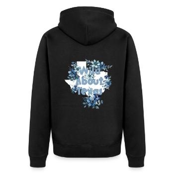 Wildflower Fields Wildflowers Bluebonnet - Unisex Premium Organic Zip Hoodie - black - Back - Nico (187cm)