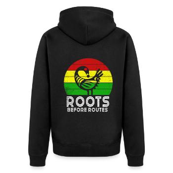 Symbole Sankofa Adinkra Ghana Noir - Veste à capuche bio Premium Unisexe - noir - Dos - Nico (187cm)