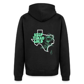 Wildflower Fields Wildflowers Bluebonnet - Unisex Premium Organic Zip Hoodie - black - Back - Nico (187cm)