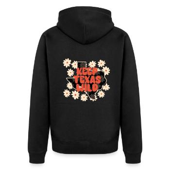 Wildflower Fields Wildflowers Bluebonnet - Unisex Premium Organic Zip Hoodie - black - Back - Nico (187cm)