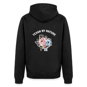 Wildflower Fields Wildflowers Bluebonnet - Unisex Premium Organic Zip Hoodie - black - Back - Nico (187cm)