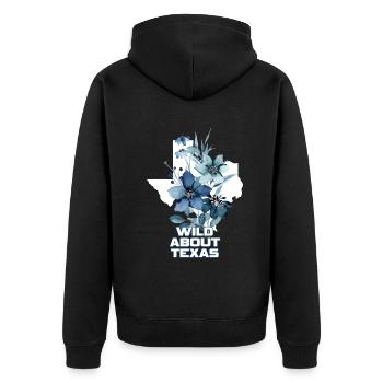 Wildflower Fields Wildflowers Bluebonnet - Unisex Premium Organic Zip Hoodie - black - Back - Nico (187cm)