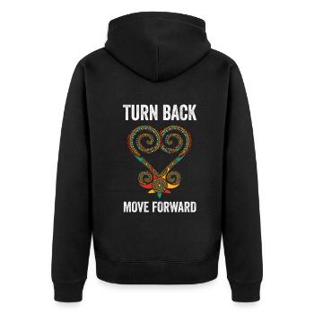 Symbole Sankofa Adinkra Ghana Noir - Veste à capuche bio Premium Unisexe - noir - Dos - Nico (187cm)