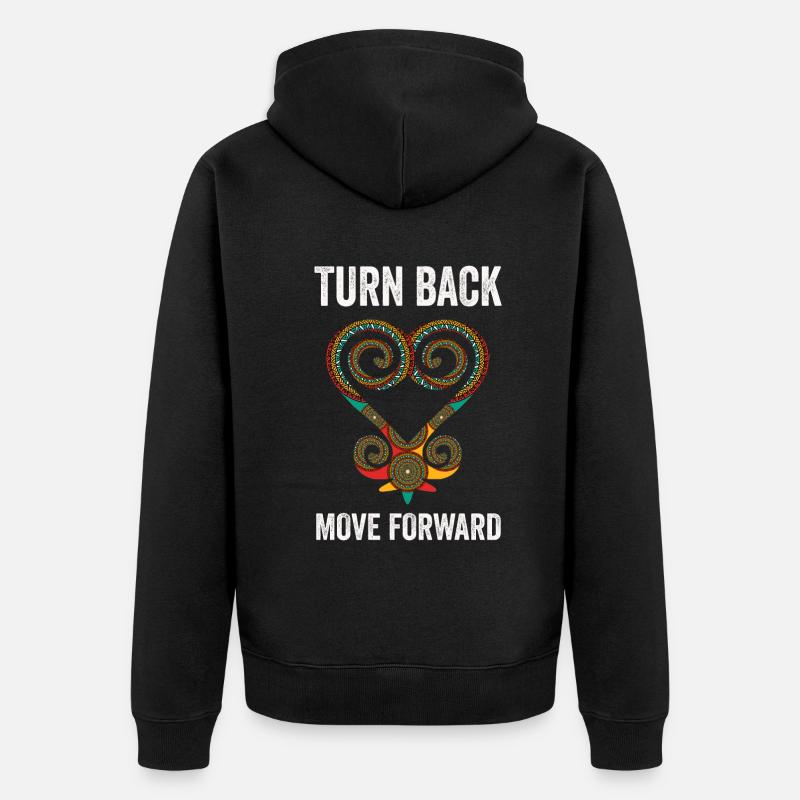 Symbole Sankofa Adinkra Ghana Noir - Veste à capuche bio Premium Unisexe - noir