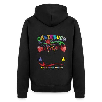 45. Geburtstag Mann und Frau Gästebuch - Unisex Premium Bio Zip Hoodie - Schwarz - Hinten - Nico (187cm)