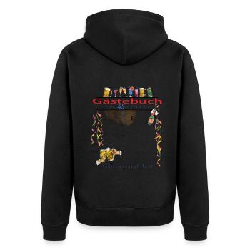 45. Geburtstag Mann und Frau Gästebuch - Unisex Premium Bio Zip Hoodie - Schwarz - Hinten - Nico (187cm)