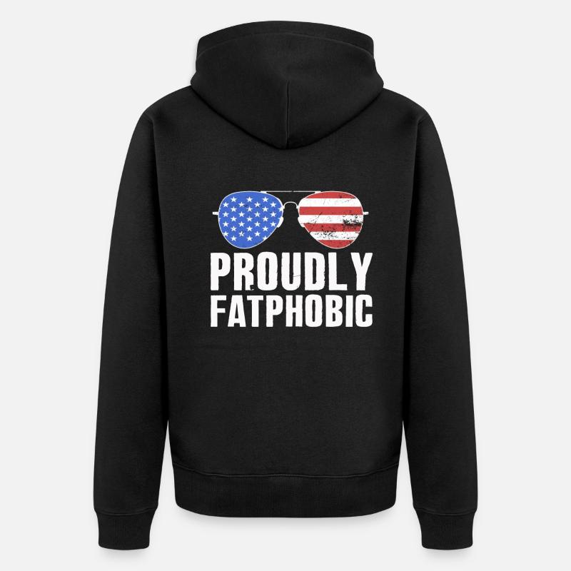 Fièrement grossophobe - Veste à capuche bio Premium Unisexe - noir